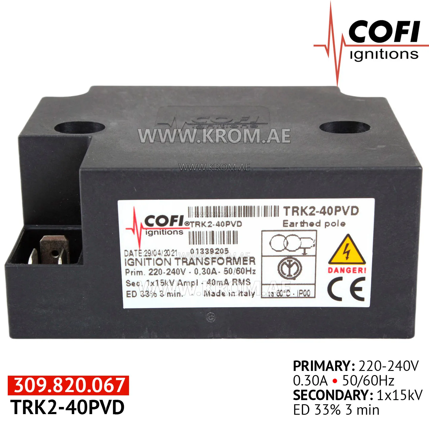 Cofi TRK2-40PVD ignition transformer
