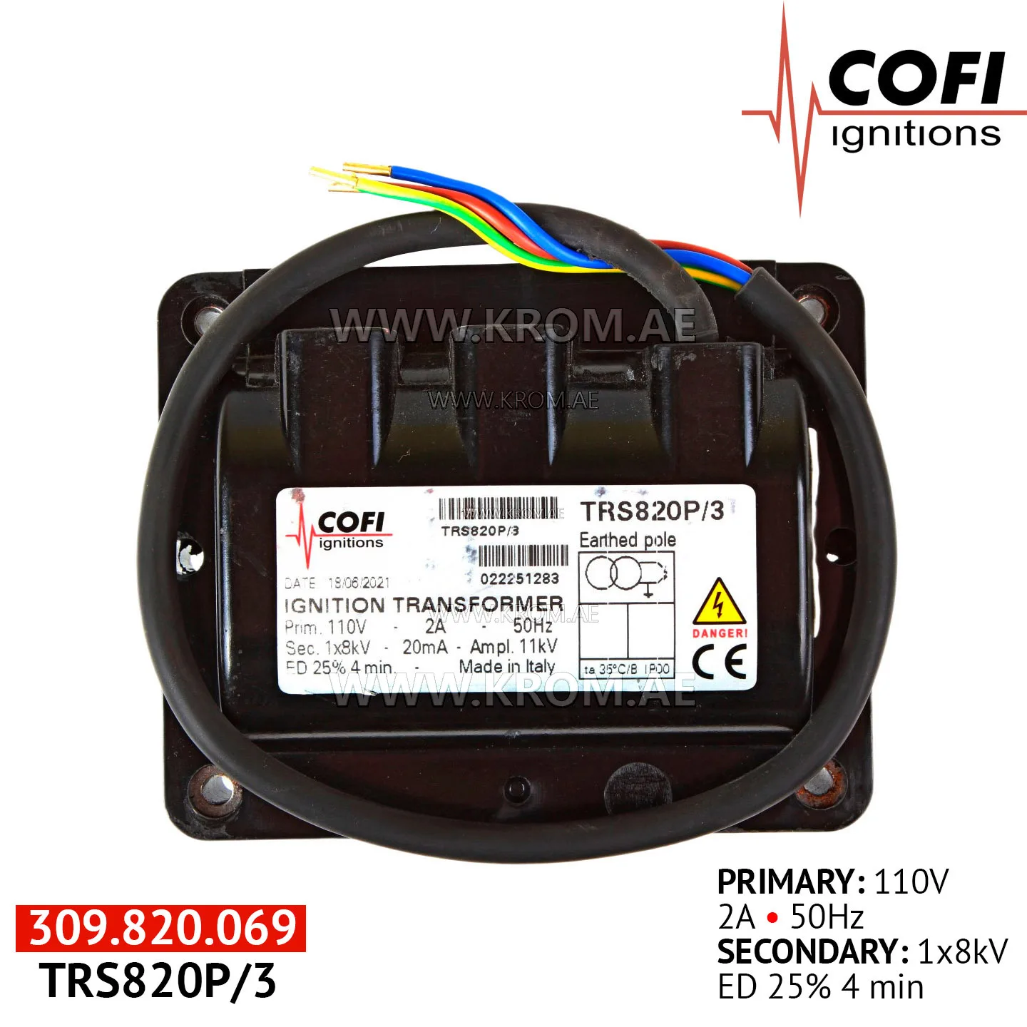 Cofi TRS820P/3 ignition transformer