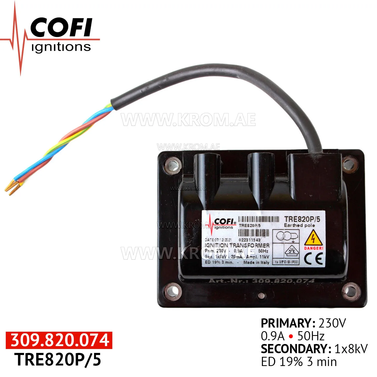 Cofi TRE820P/5 ignition transformer