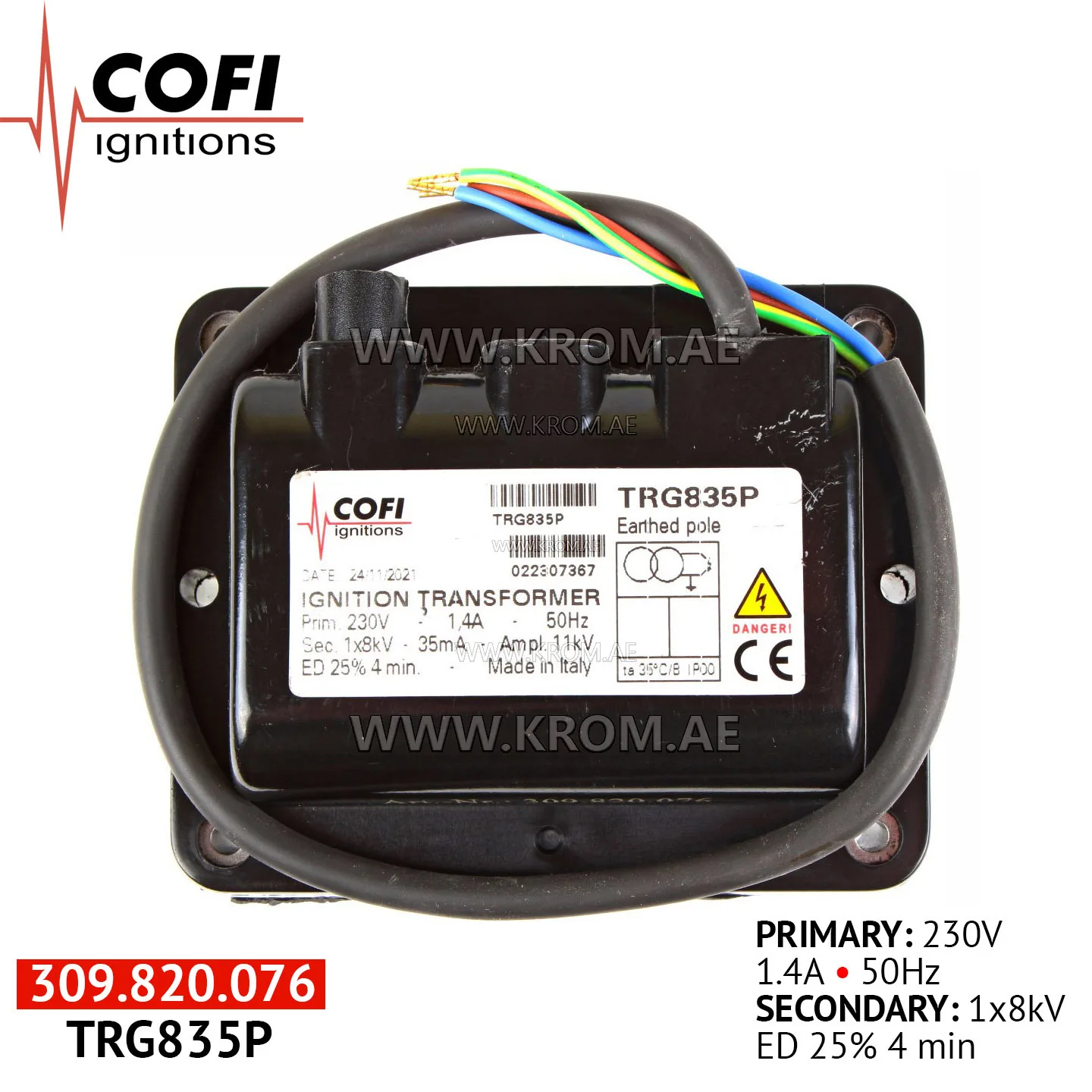 Cofi TRG835P ignition transformer