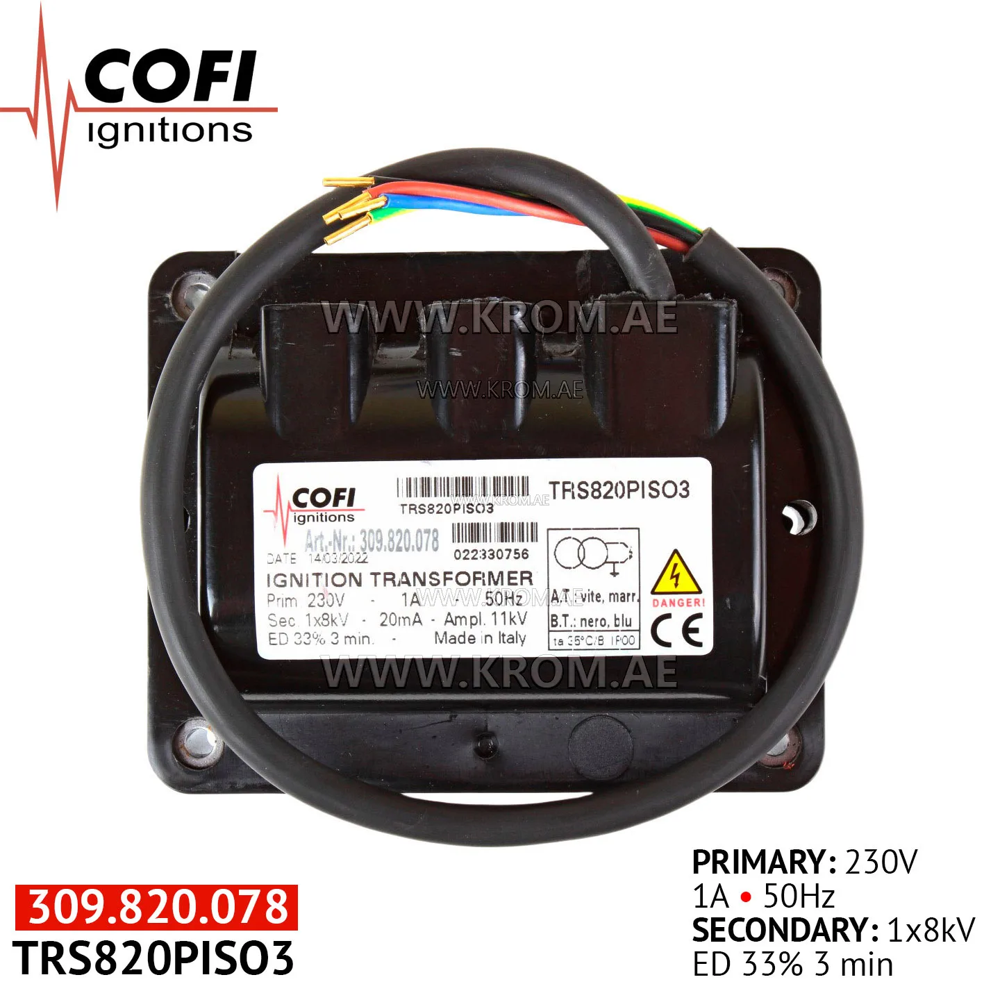 Cofi TRS820PIS03 ignition transformer