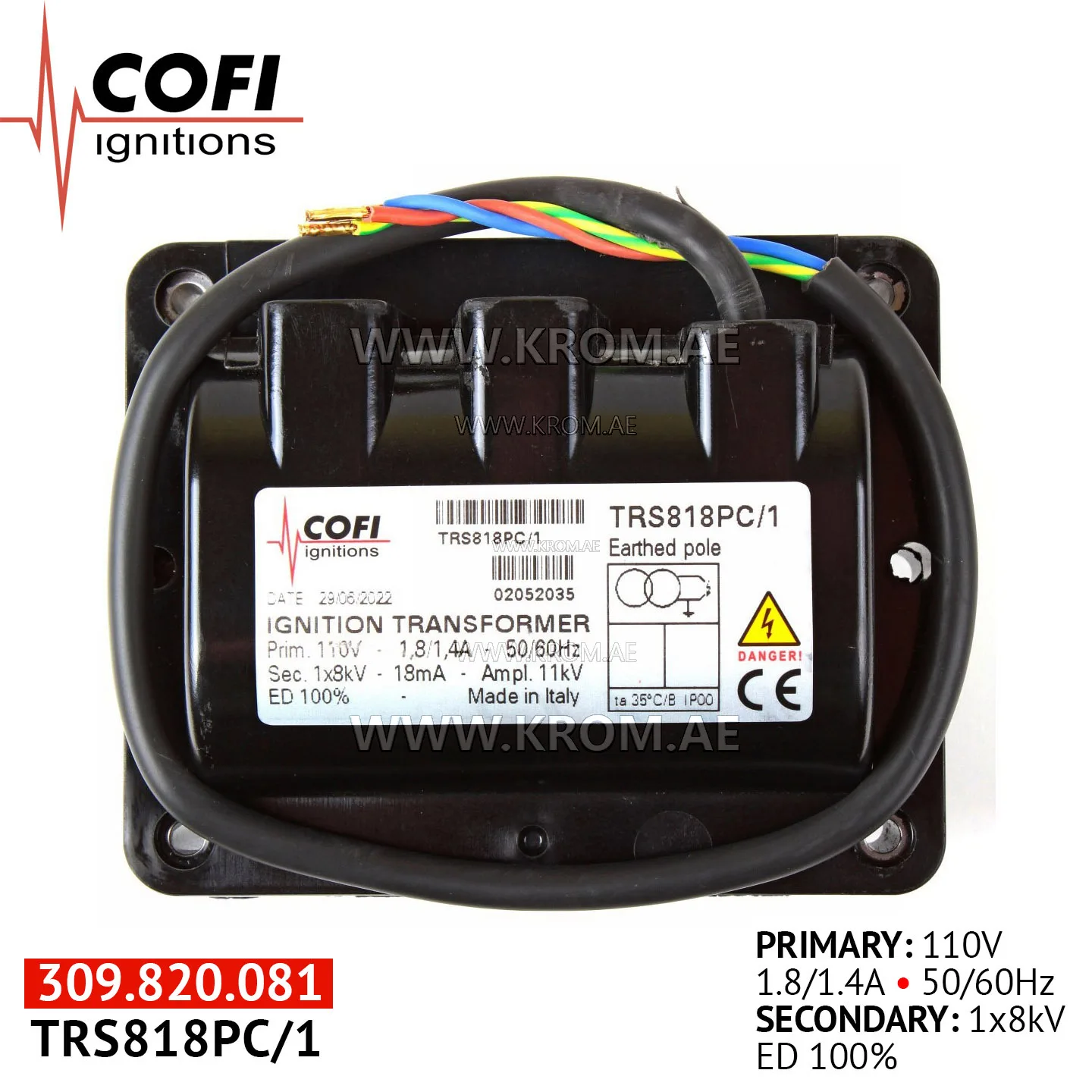 Cofi TRS818PC/1 ignition transformer