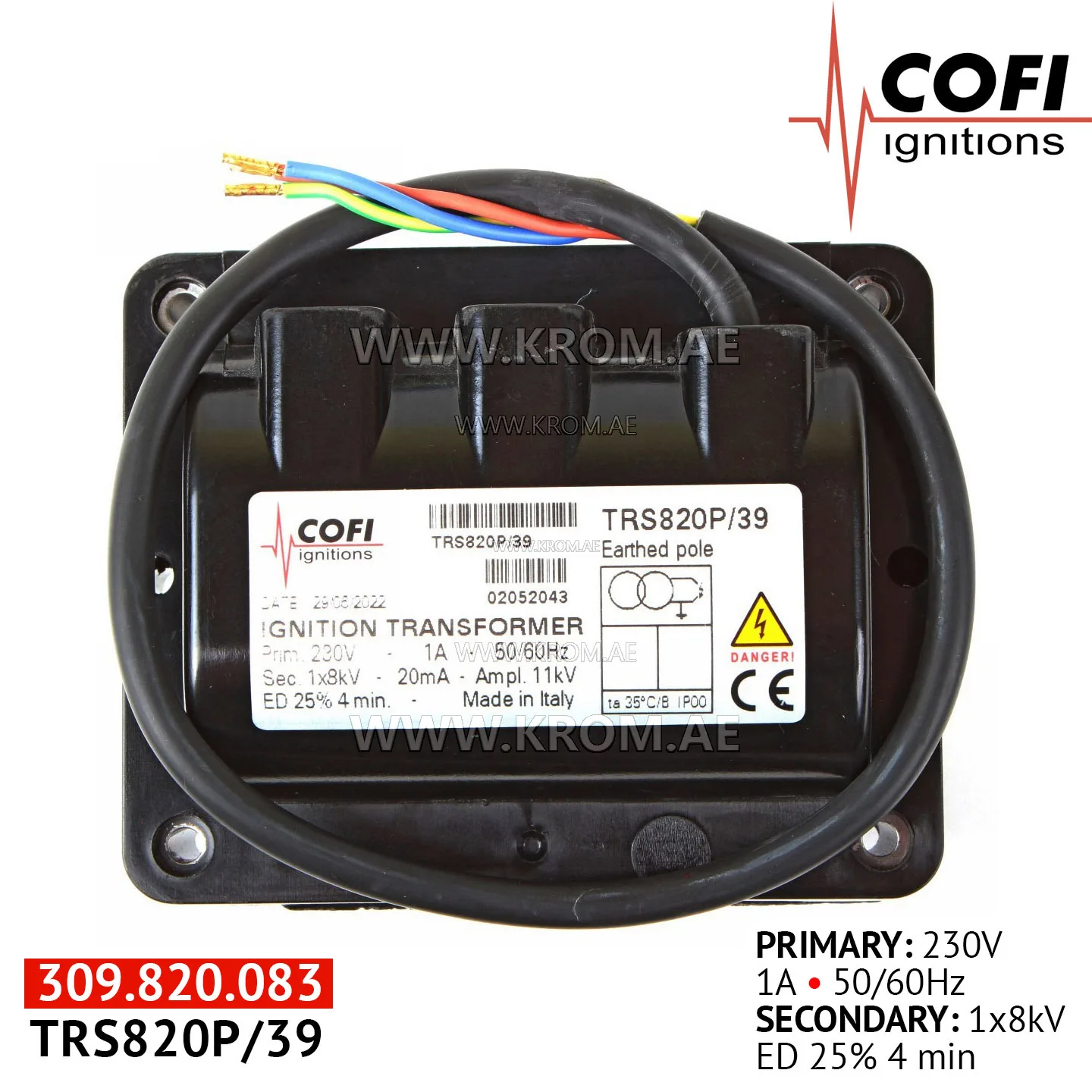 Cofi TRS820P/39 ignition transformer