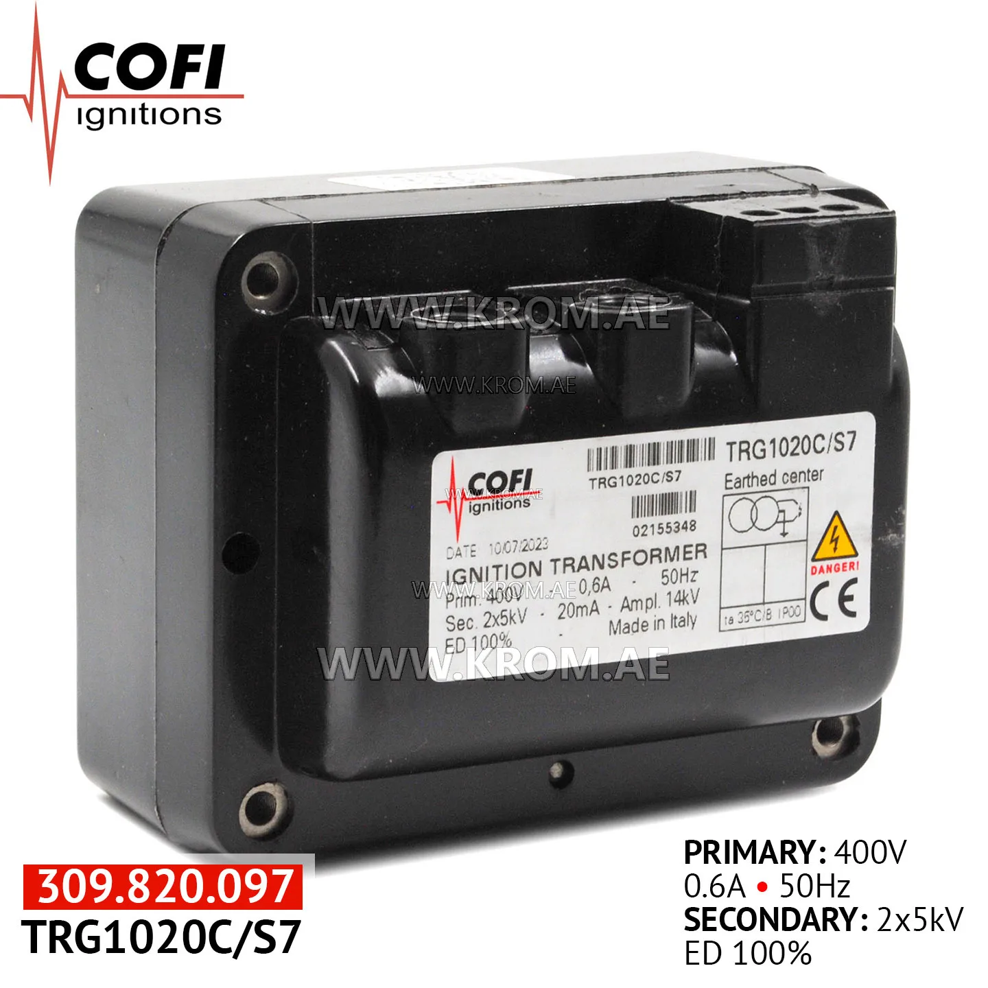 Cofi TRG1020C/S7 ignition transformer