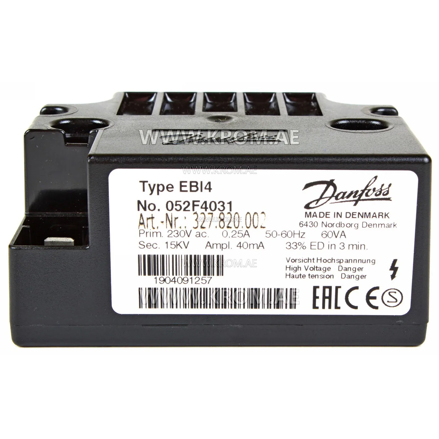 Danfoss 052F4031 EBI4 ignition transformer