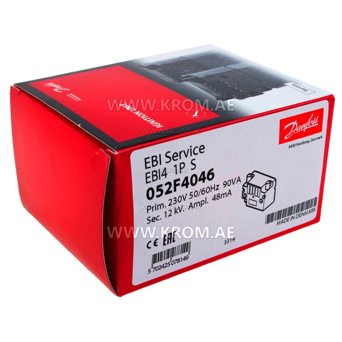 Danfoss 052F4046 EBI4 1P S ignition transformer
