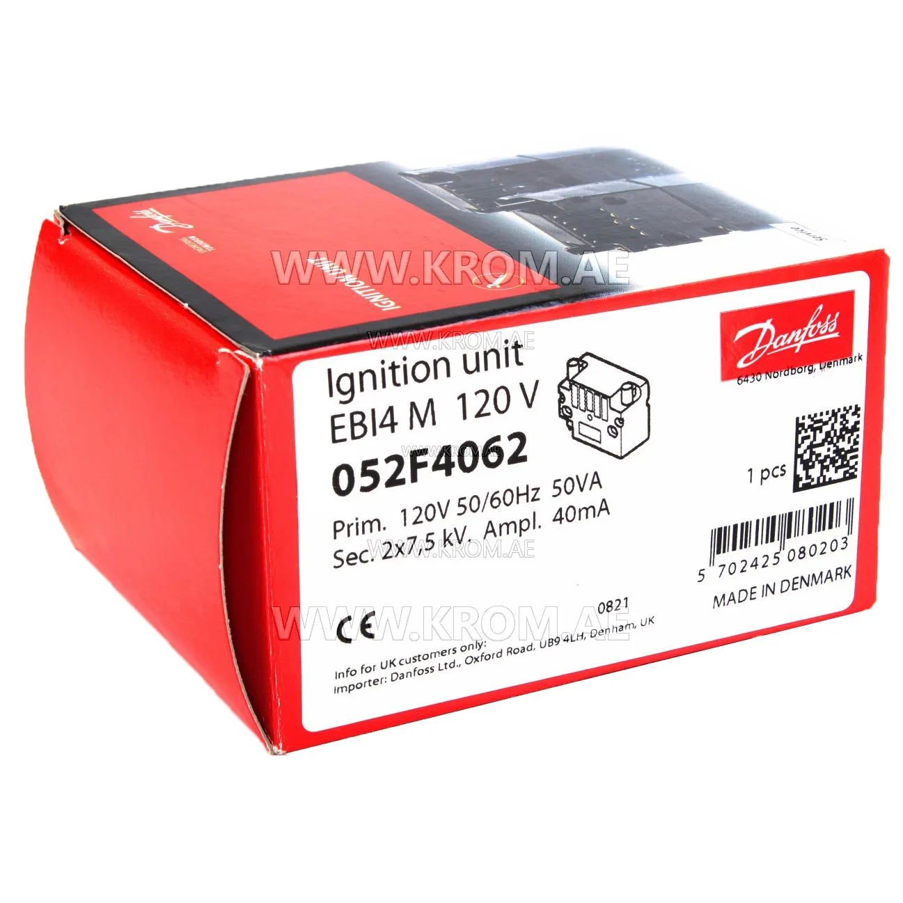Danfoss 052F4062 EBI4 M ignition transformer