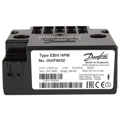 Danfoss 052F4032, 052F4232 EBI4 HPM ignition transformer