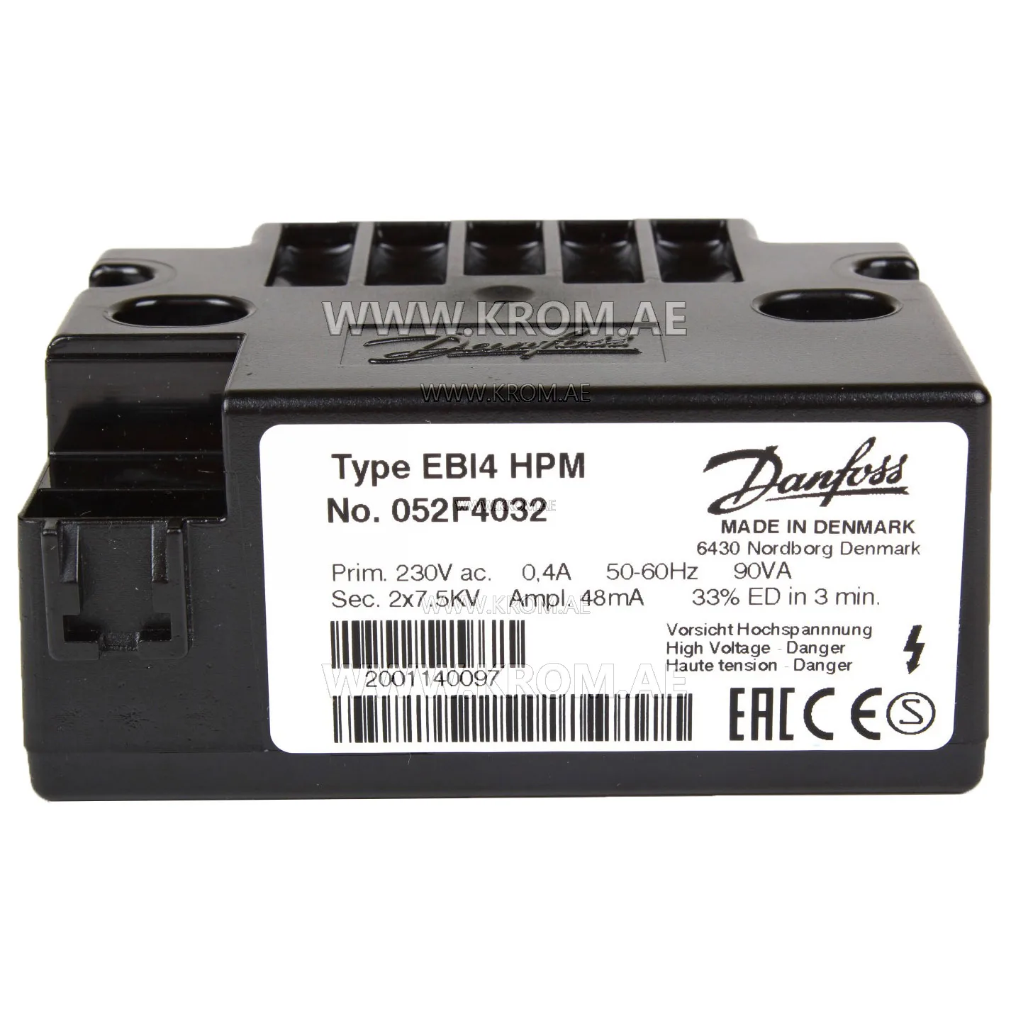 Danfoss 052F4032, 052F4232 EBI4 HPM ignition transformer