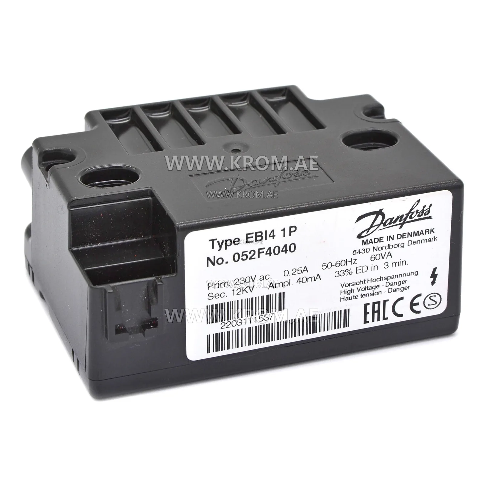 Danfoss 052F4240 EBI4 1P ignition transformer