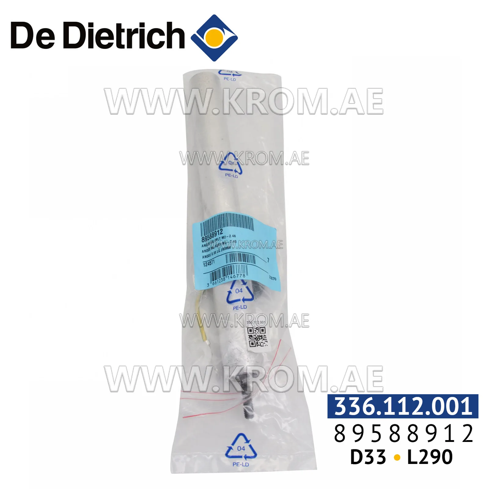 De Dietrich 89588912 anode D33 mm, L290 mm