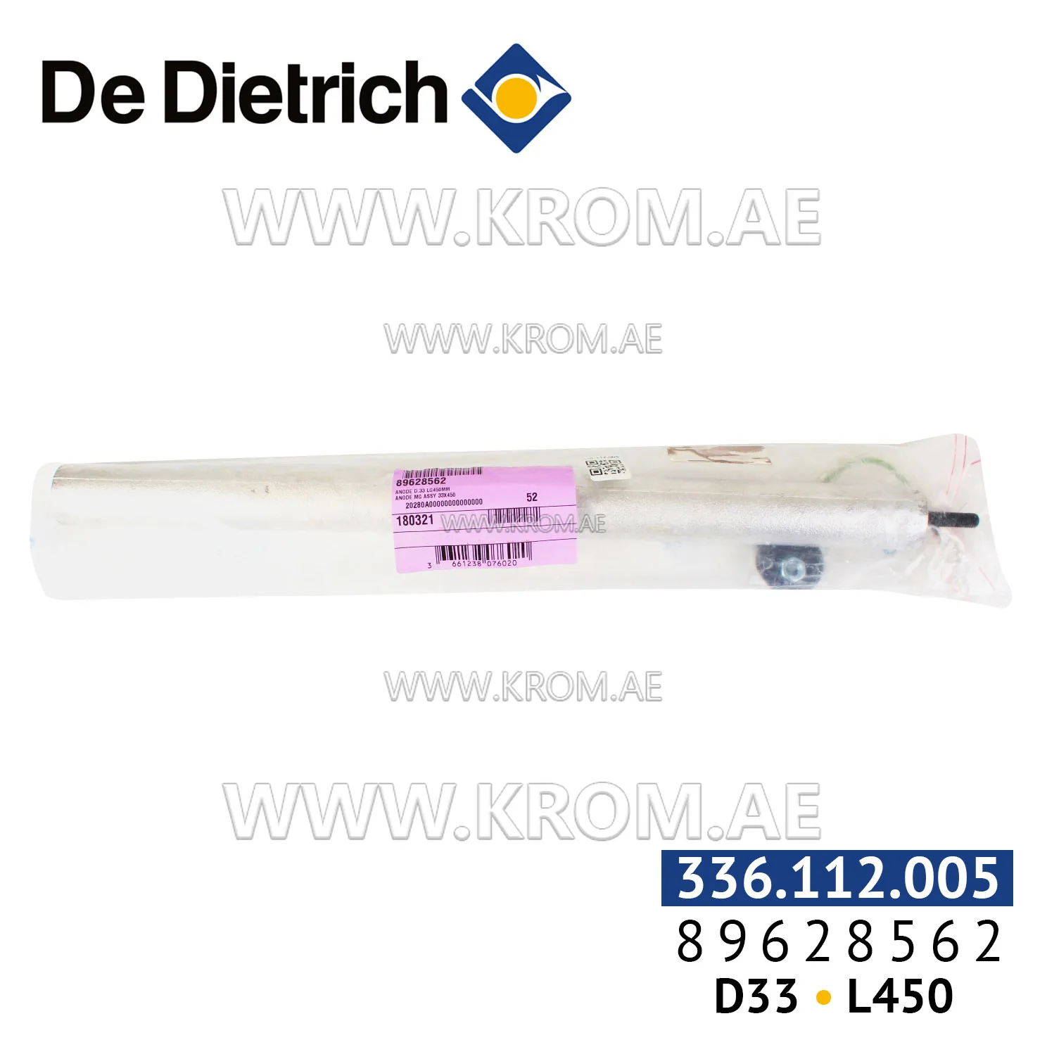 De Dietrich 89628562 anode D33 mm, L450 mm