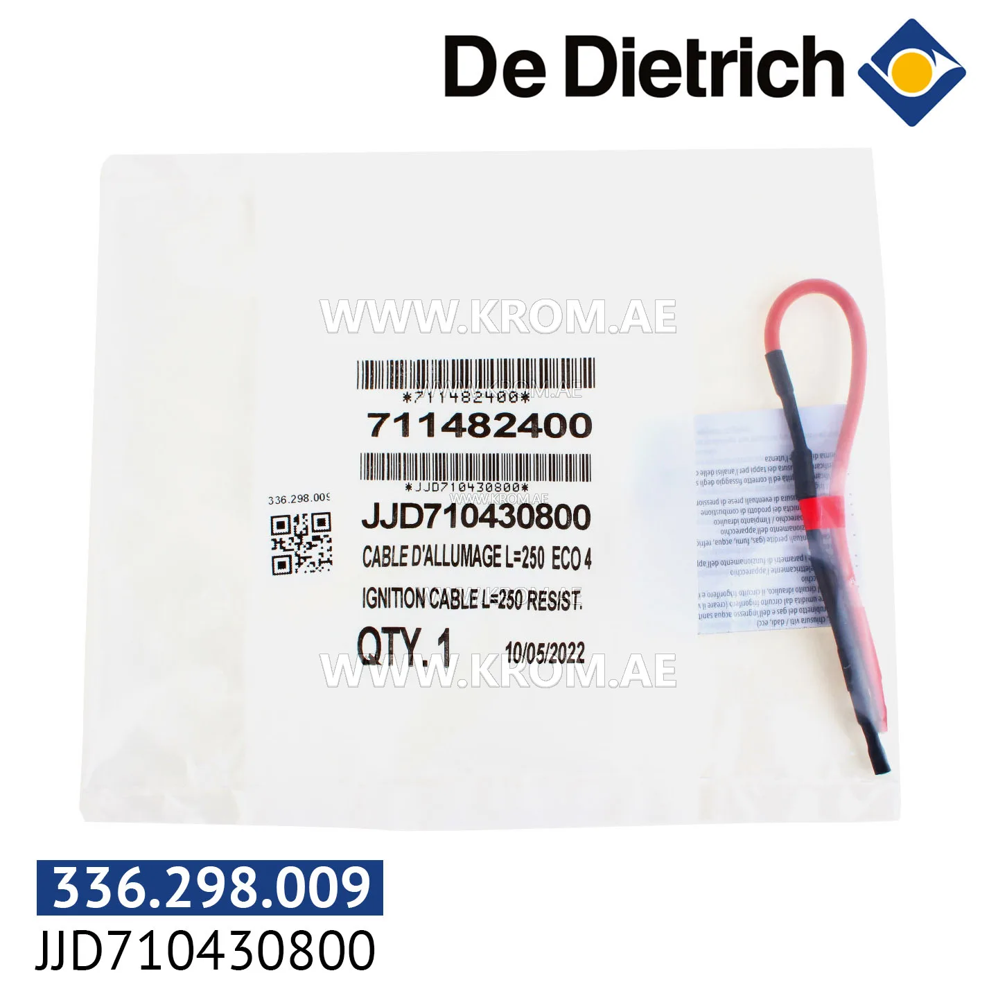 De Dietrich JJD710430800 ignition electrode cable L250mm