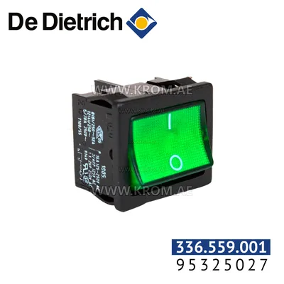 De Dietrich 95325027 On/off green illuminated bipolar switch