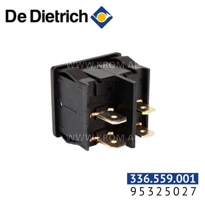 De Dietrich 95325027 On/off green illuminated bipolar switch