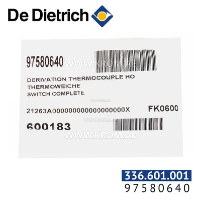 De Dietrich 97580640 thermocouple shunt