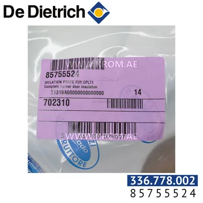 De Dietrich 85755524 complete burner door insulation