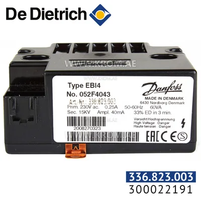 De Dietrich 300022191 ignition transformer EBI 4 2P 052F4043