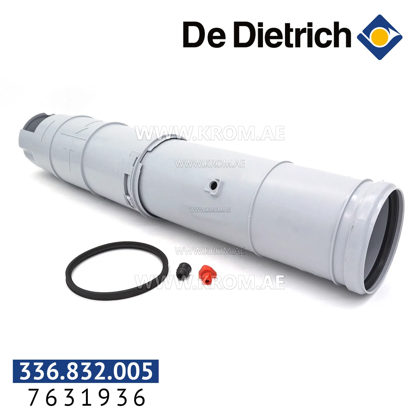 De Dietrich 7631936 flue gas discharge pipe D100