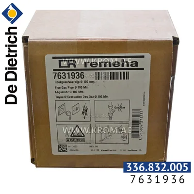 De Dietrich 7631936 flue gas discharge pipe D100