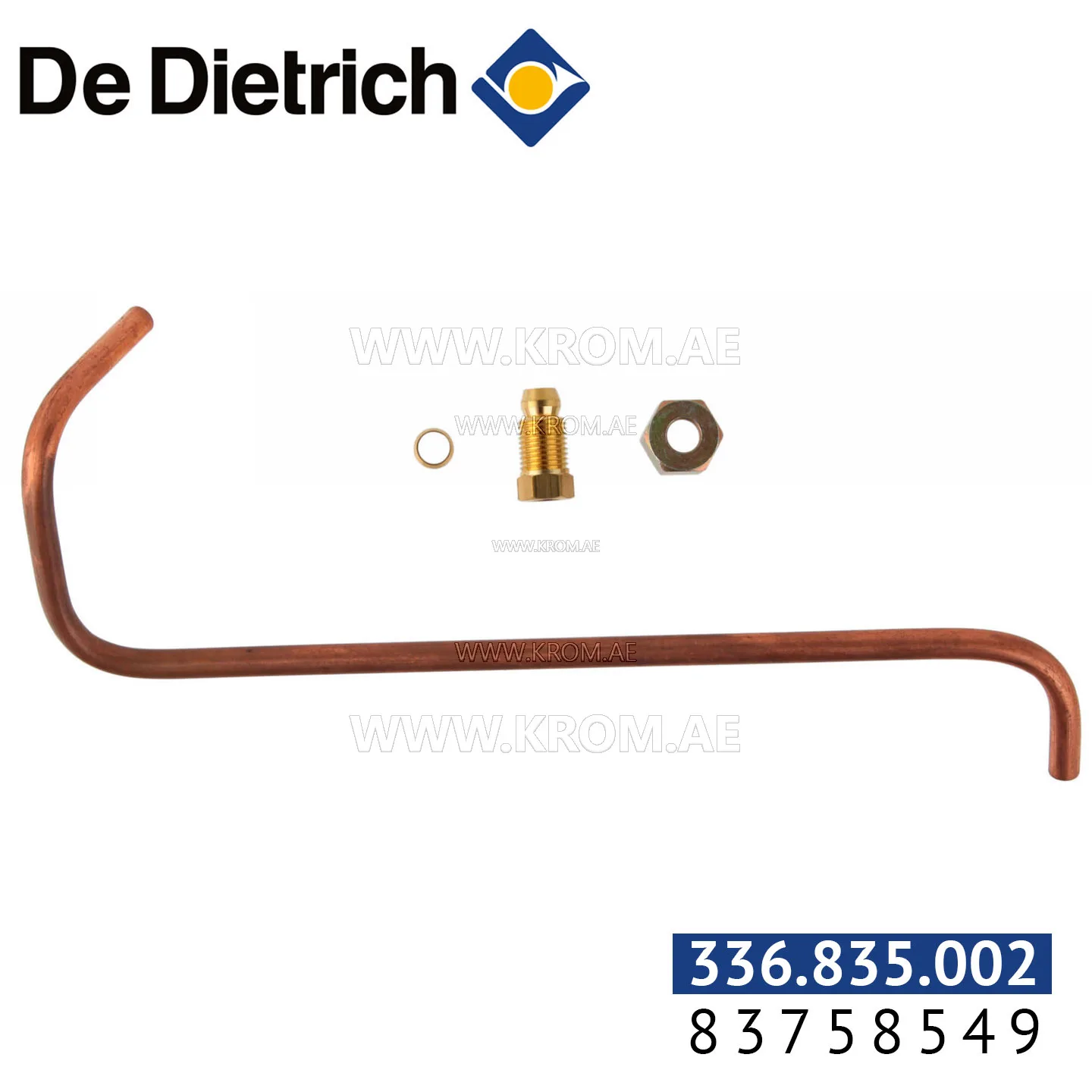 De Dietrich 83758549 pilot burner supply pipe, 3 sections