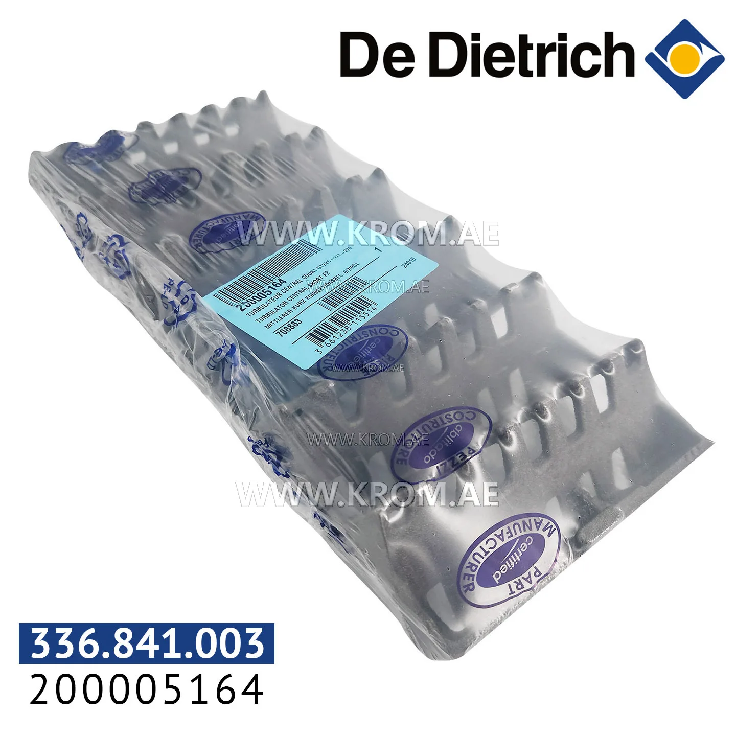 De Dietrich 200005164 central short turbulator F2