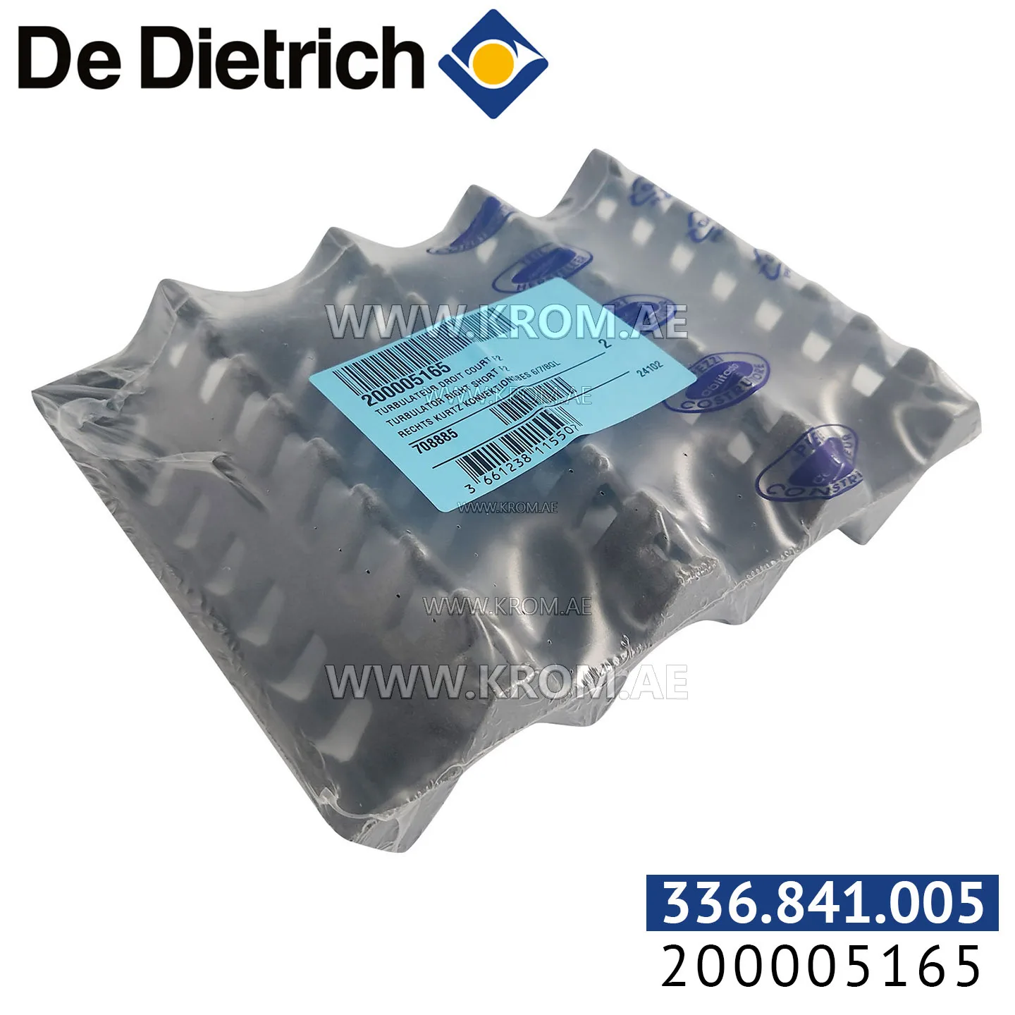 De Dietrich 200005165 right short turbulator F2