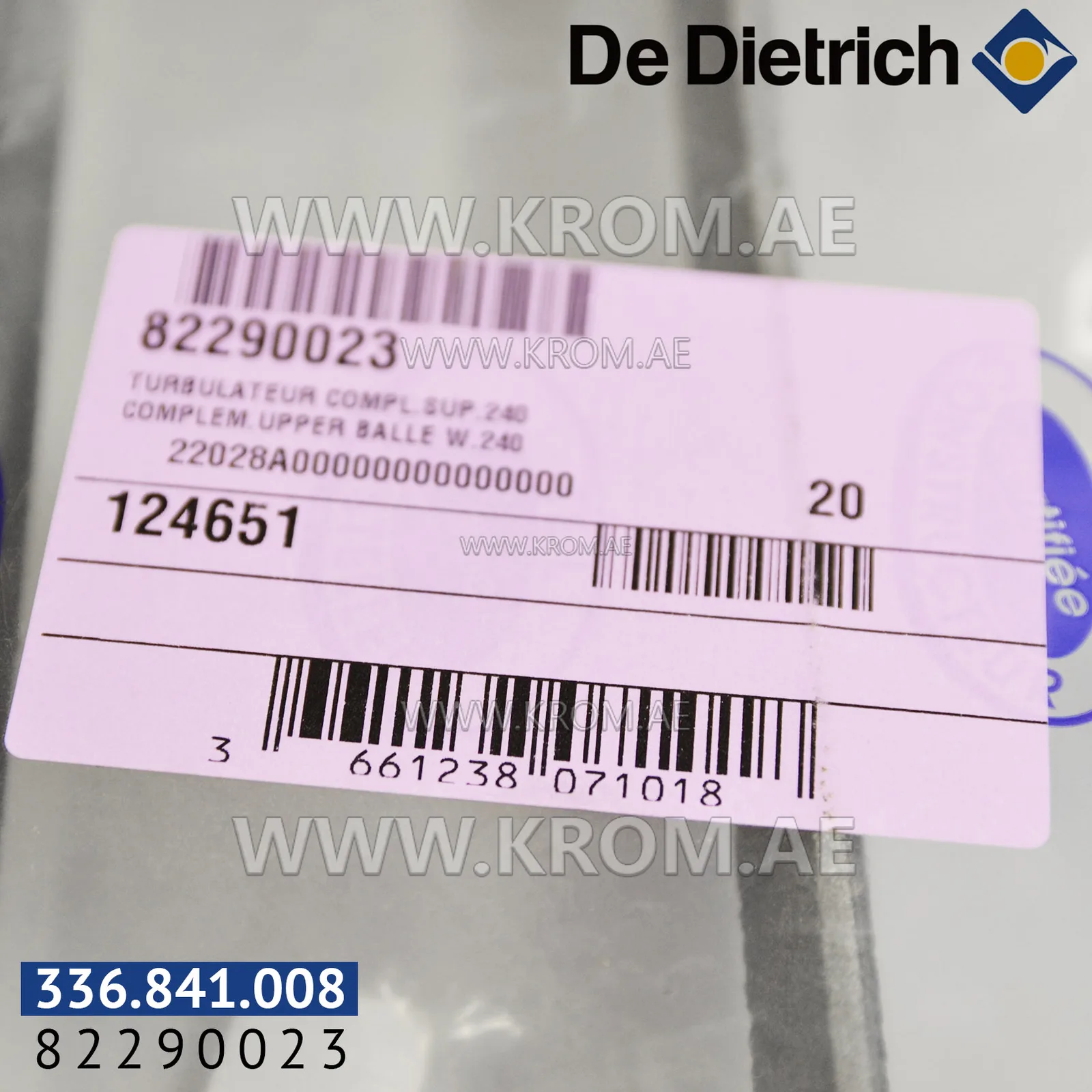 De Dietrich 82290023 additional top turbulator 240mm