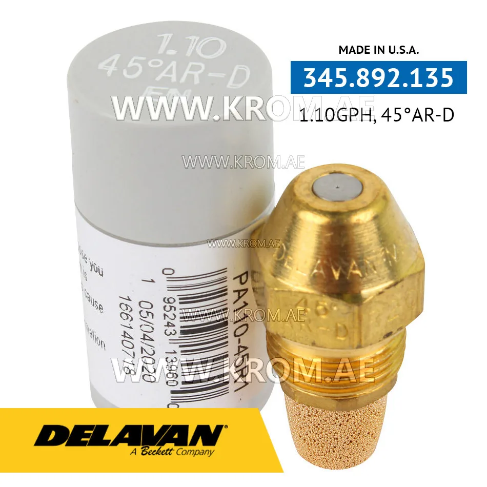 Delavan 1.10 GPH, 45AR (1) nozzle
