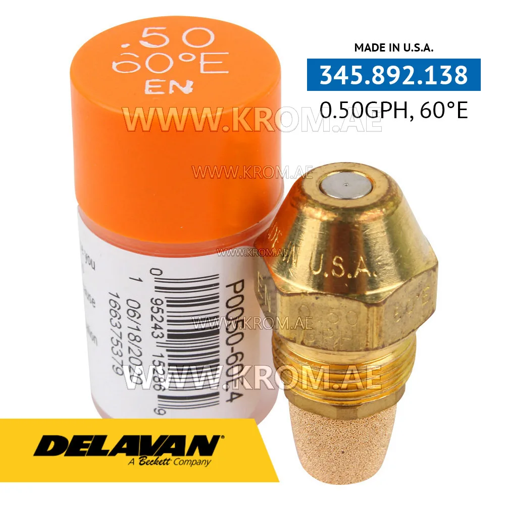 Delavan 0.50GPH, 60E (4) nozzle