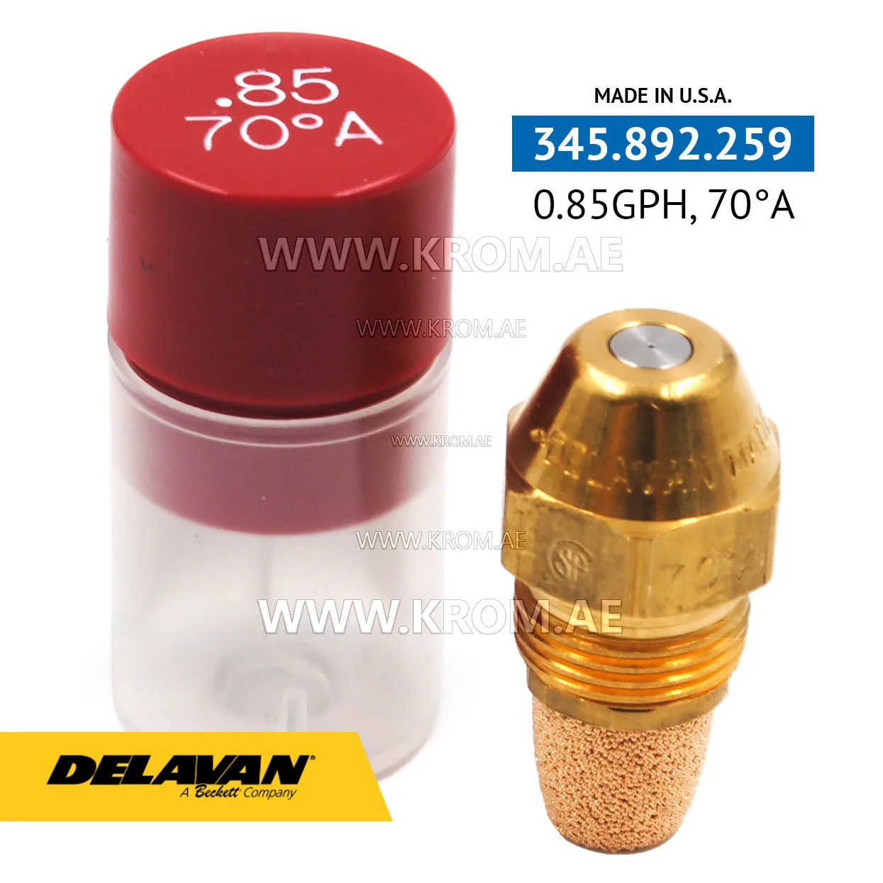 Delavan 0.85GPH, 70A nozzle