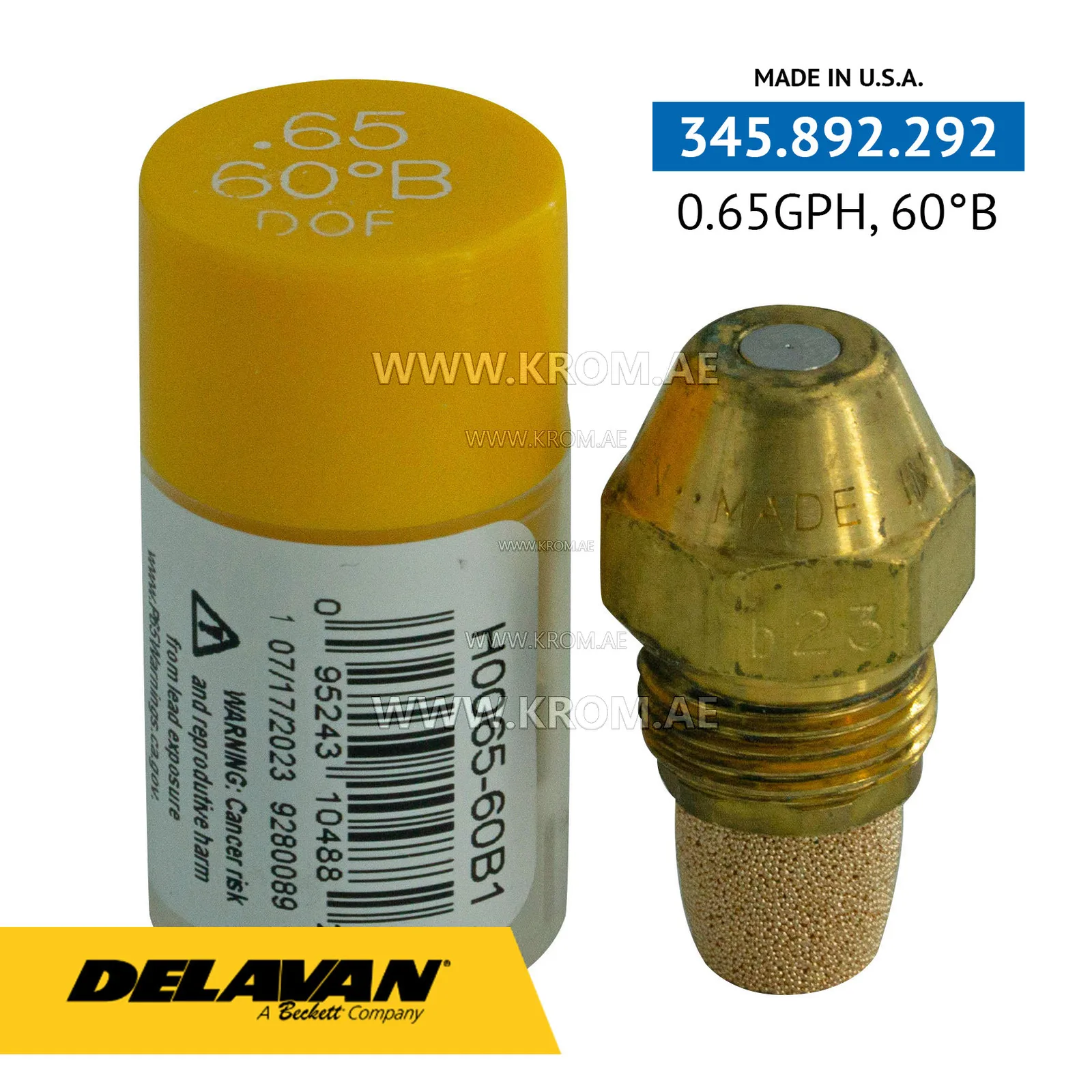 Delavan 0.65GPH, 60B nozzle