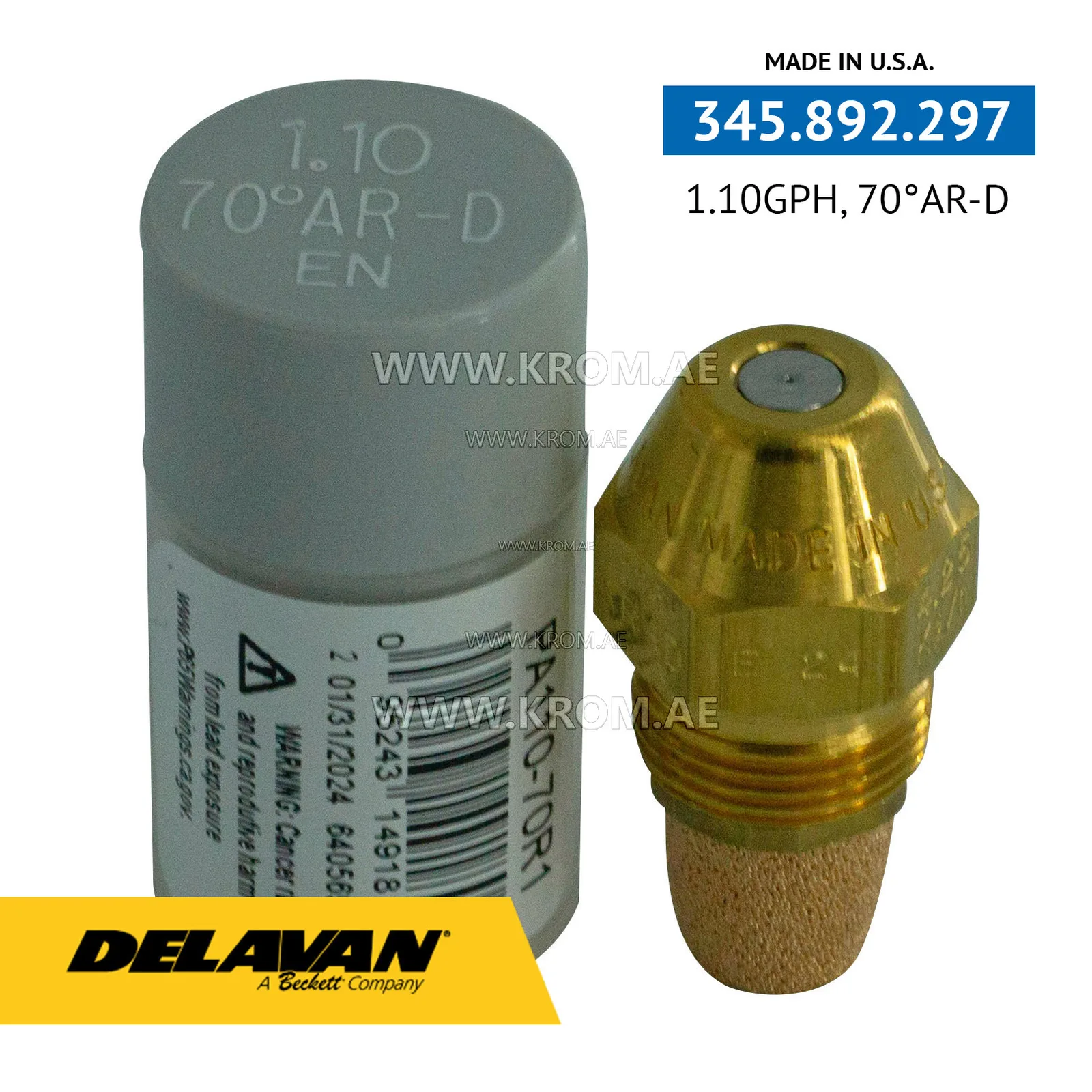 Delavan 1.10 GPH, 70AR (1) nozzle