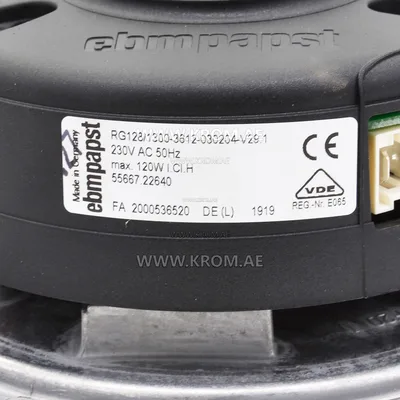 ACV 537D3059 fan EBMPAPST RG128/1300-3612-030204-V29.1 230V rotated120o