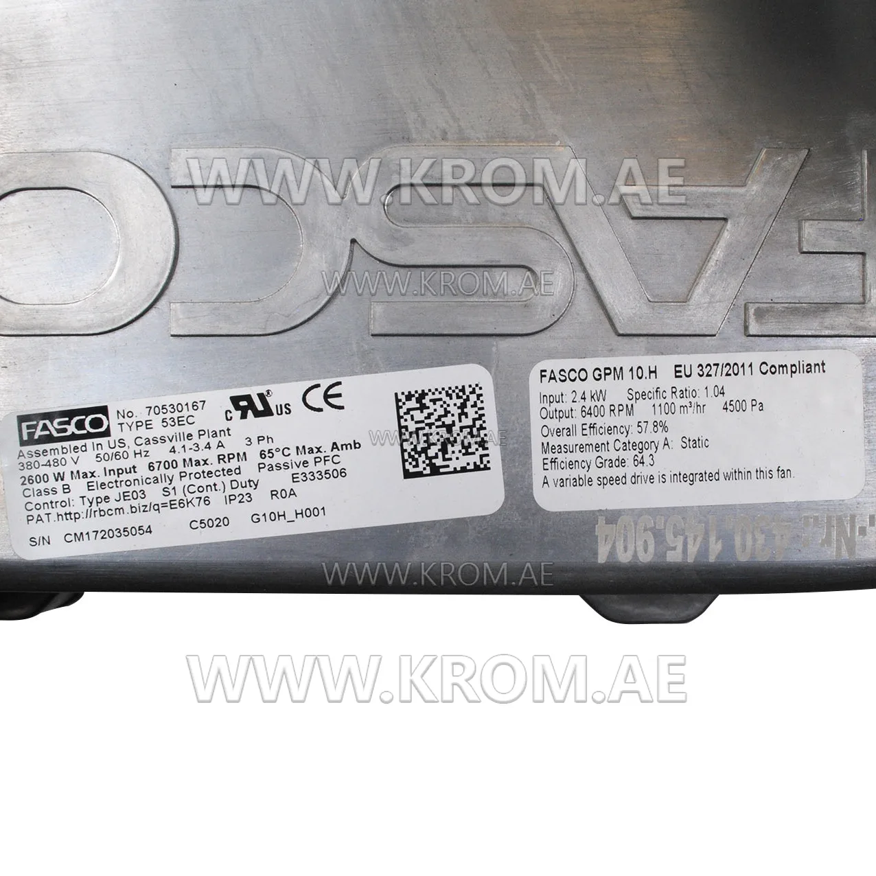 Fan FASCO 10.H 400V 3PH, 430.145.904, 70530167
