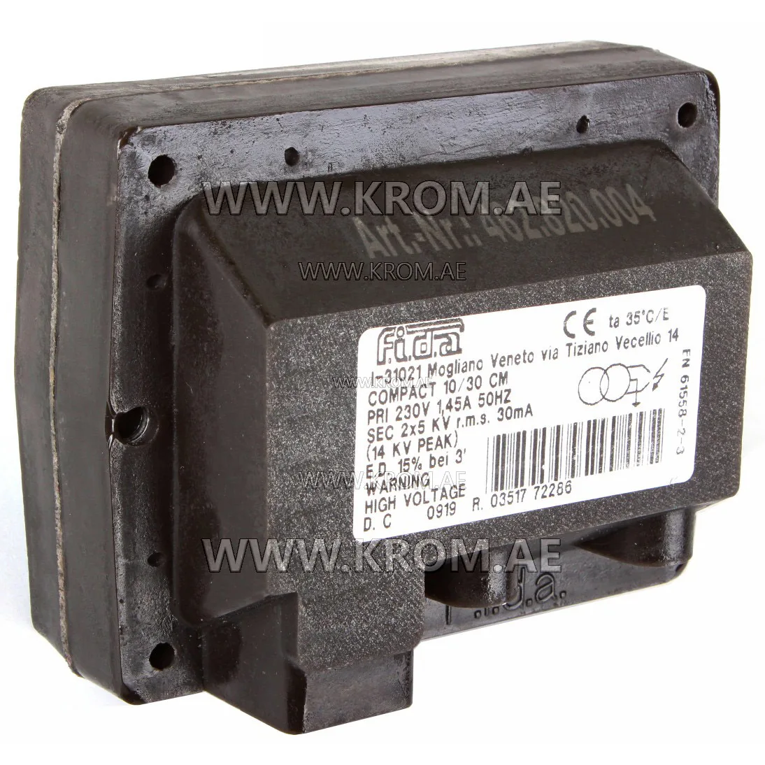 Fida 10/30CM compact ignition transformer