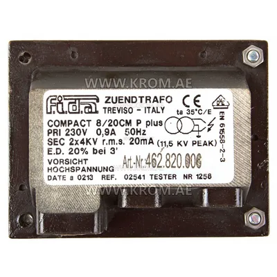 Fida 8/20CM P compact ignition transformer