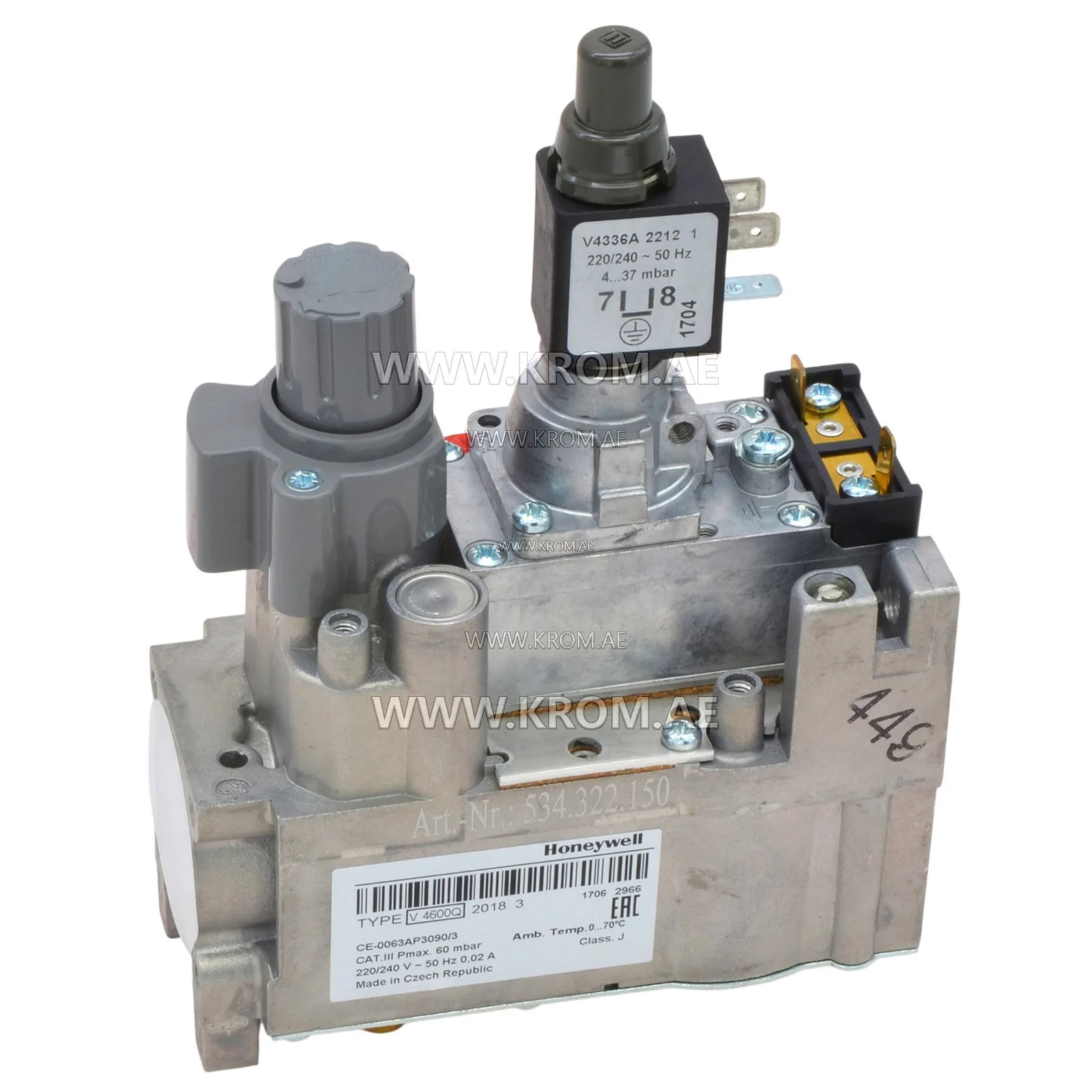 Honeywell V4600Q2018U gas valve