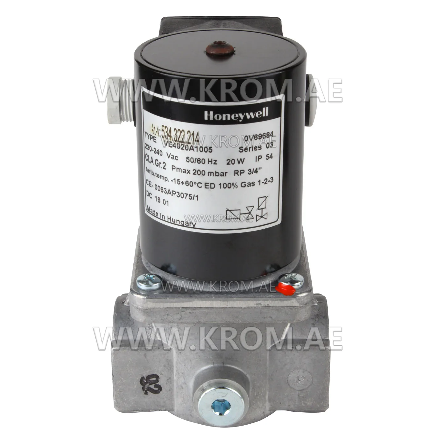 Honeywell VE4020A1005 gas solenoid valve 3/4"