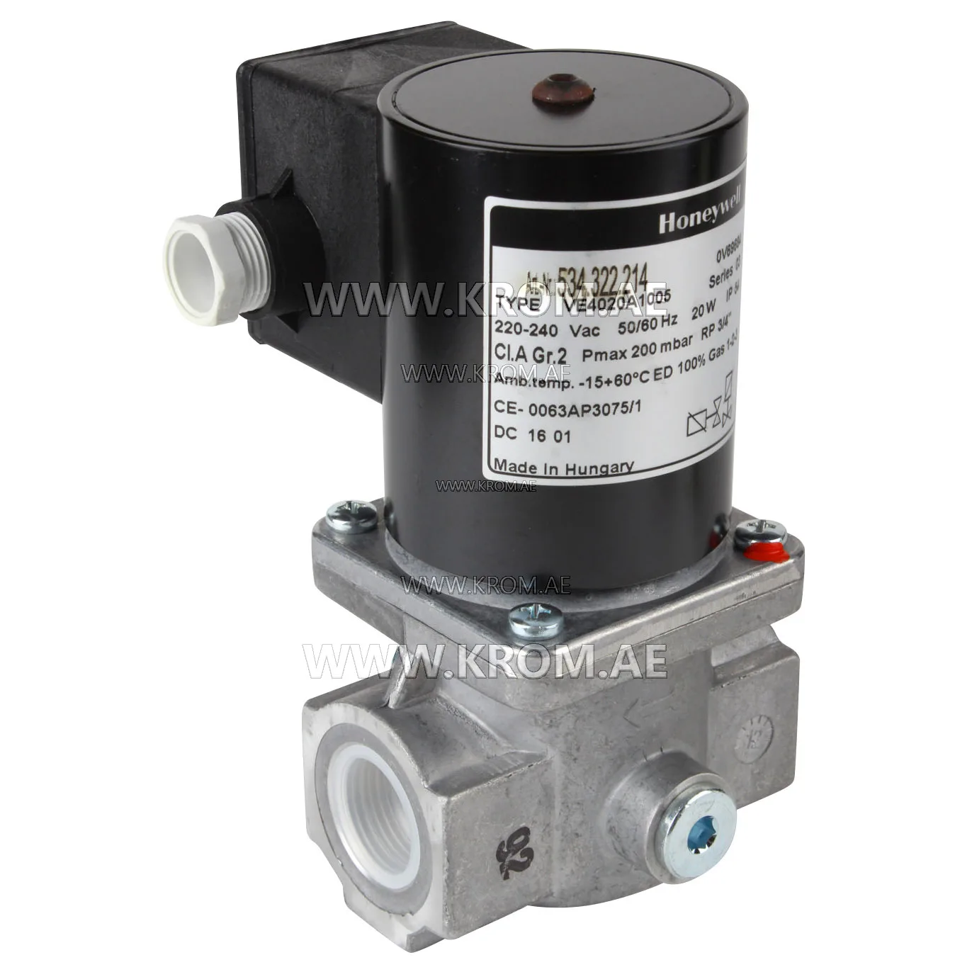 Honeywell VE4020A1005 gas solenoid valve 3/4"