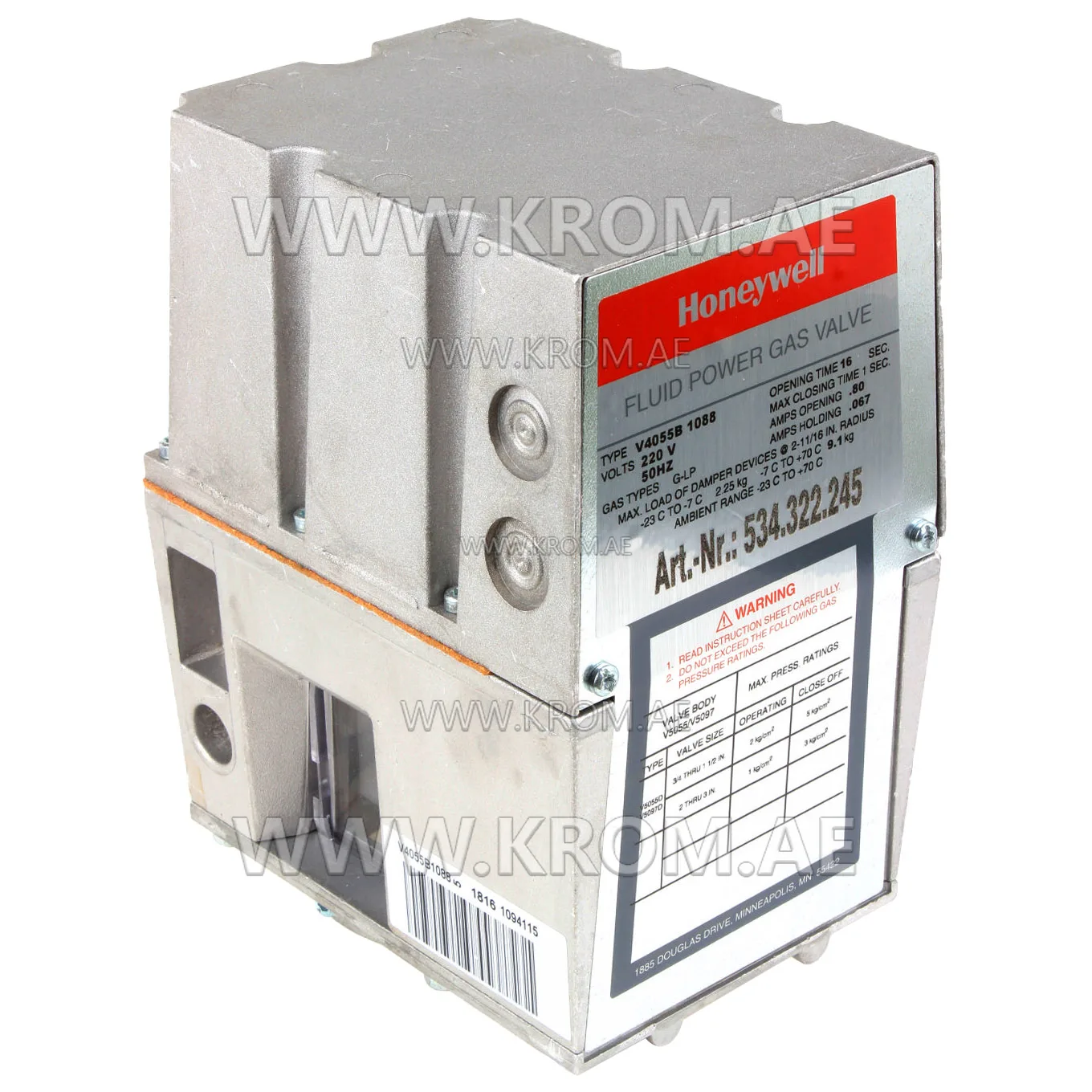 Honeywell V4055B1088 solenoid valve