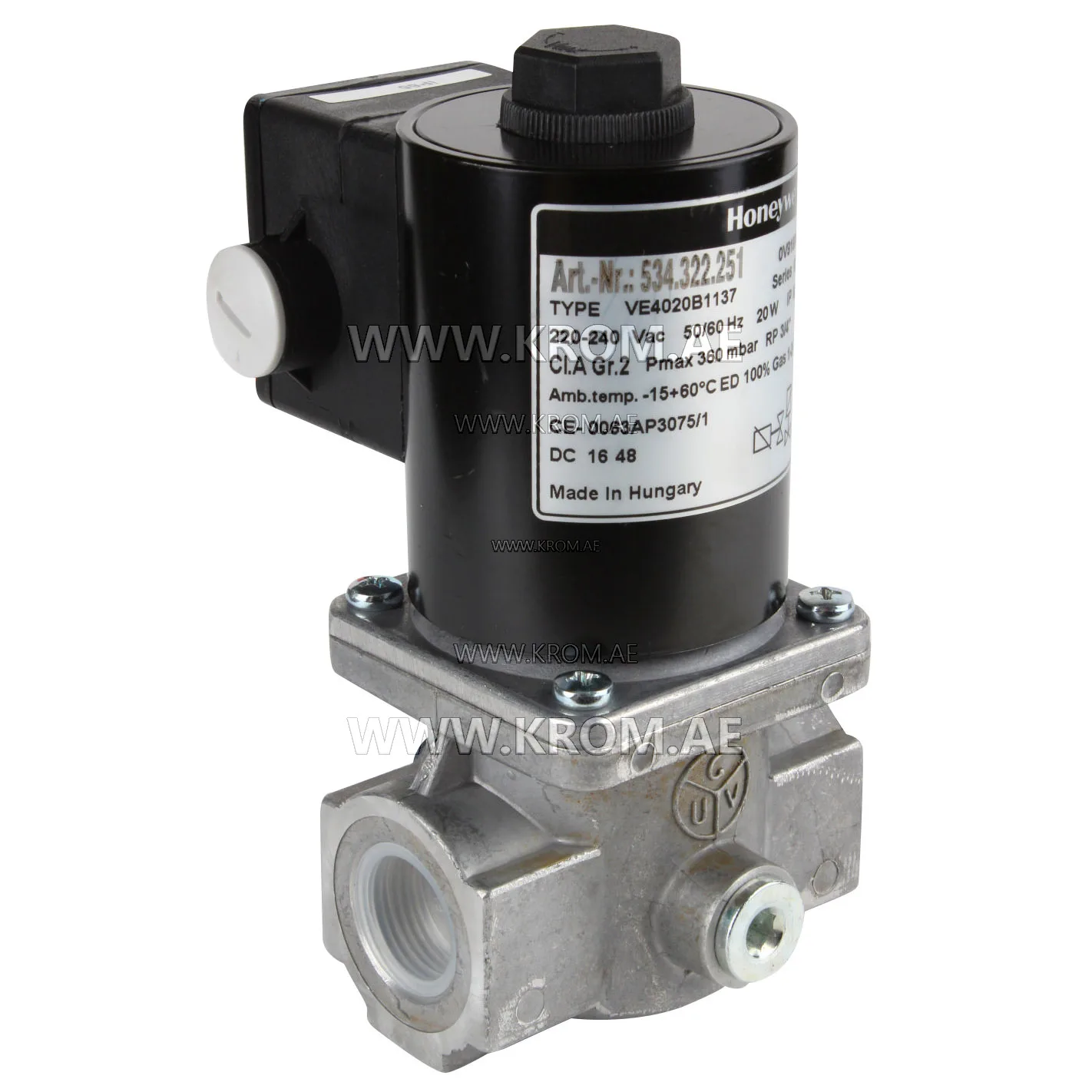 Honeywell VE4020B1137 servo gas valve DN20