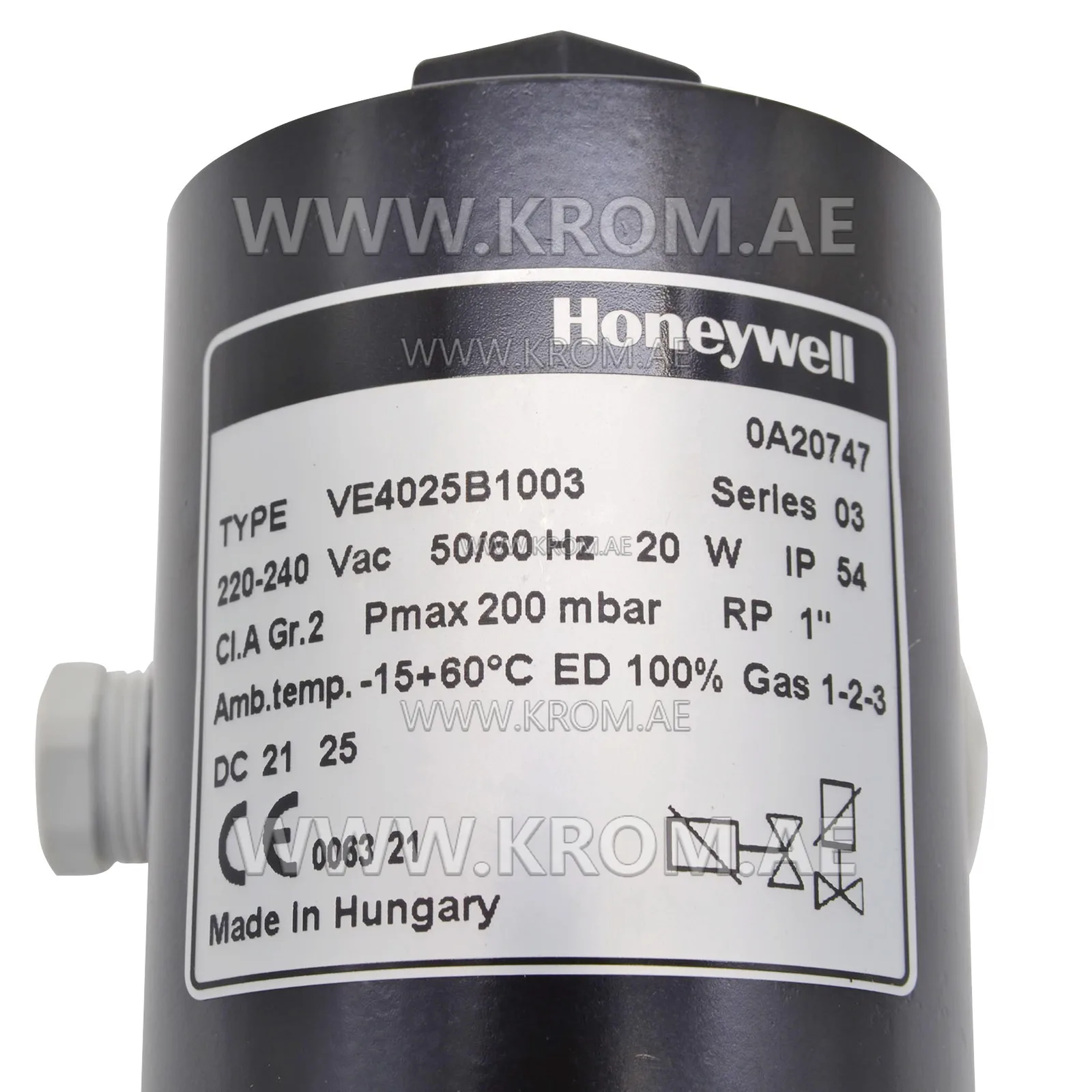 Honeywell VE4025B1003 solenoid valve 1"
