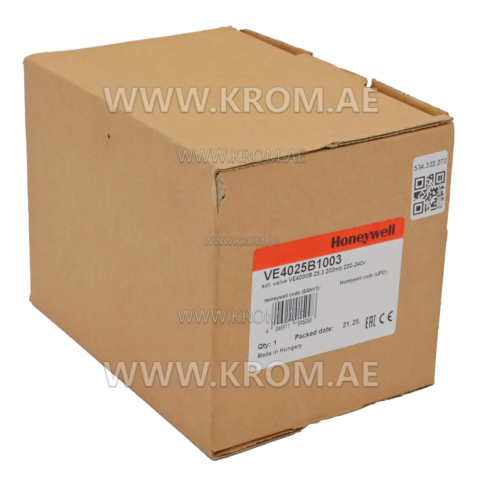 Honeywell VE4025B1003 solenoid valve 1"