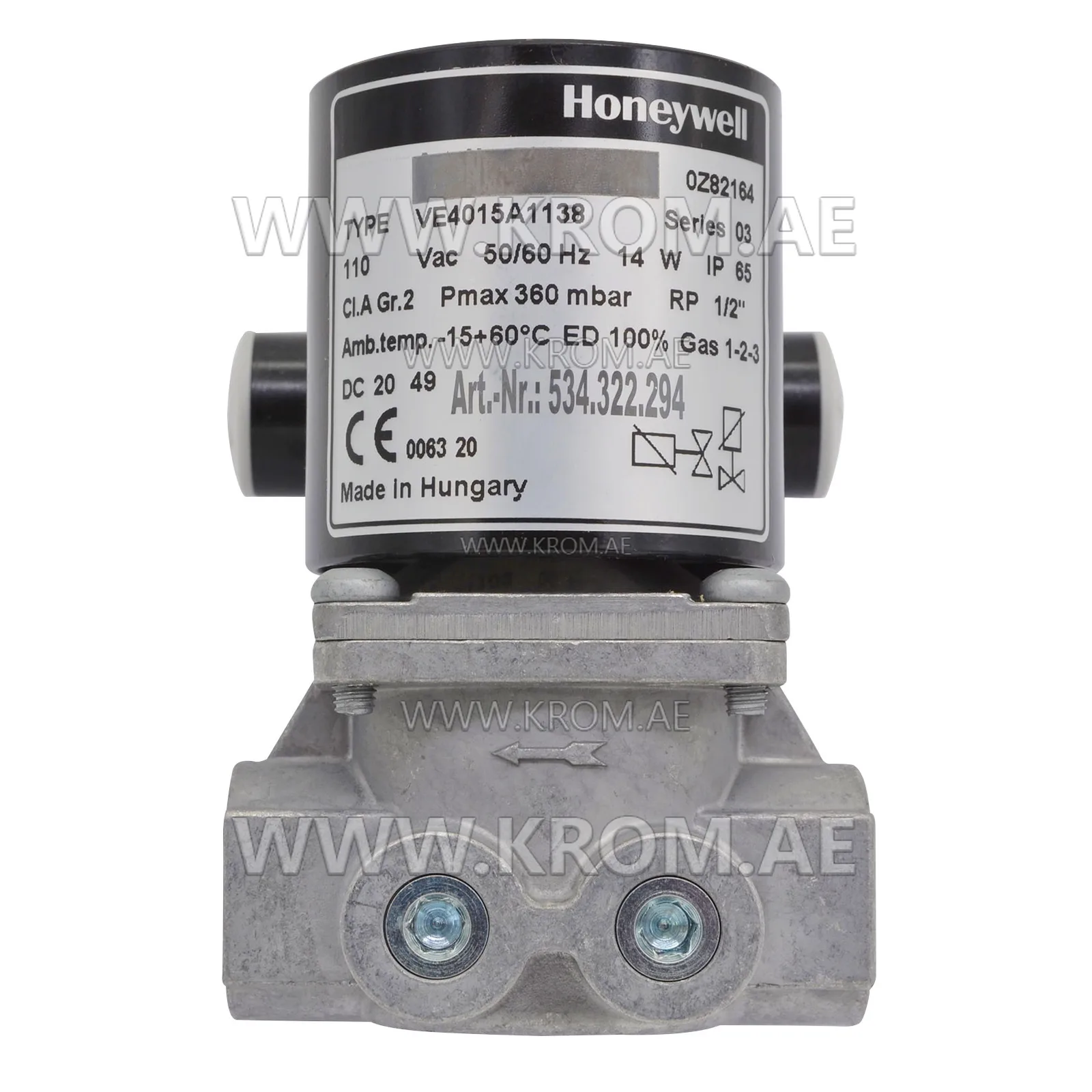 Honeywell VE4015A1138 solenoid valve DN15