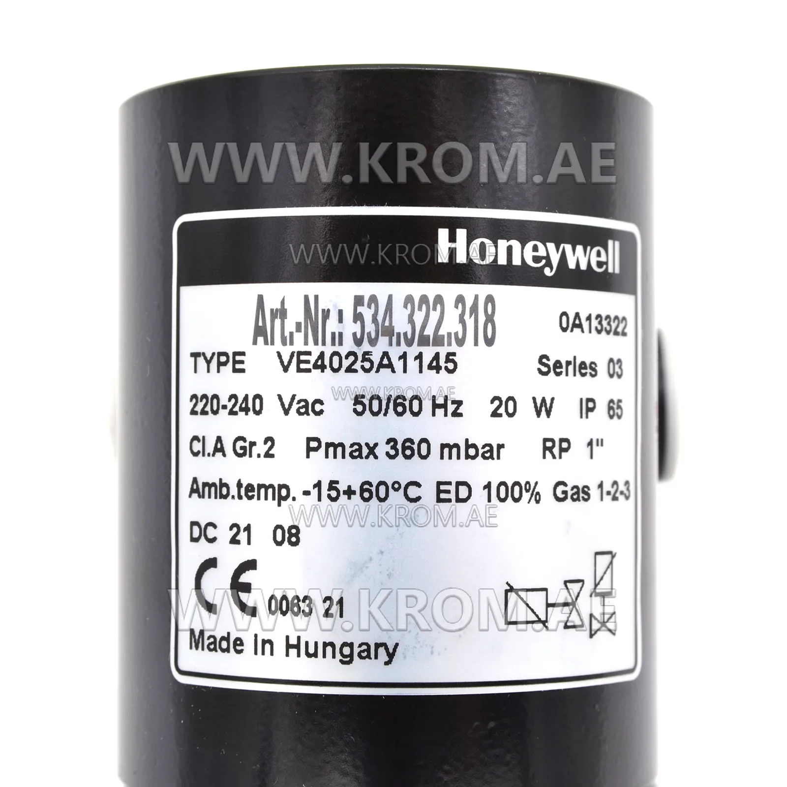 Honeywell VE4025A1145 solenoid valve DN25