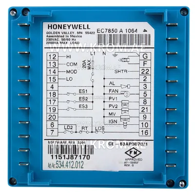 Honeywell EC7850A1064 burner control