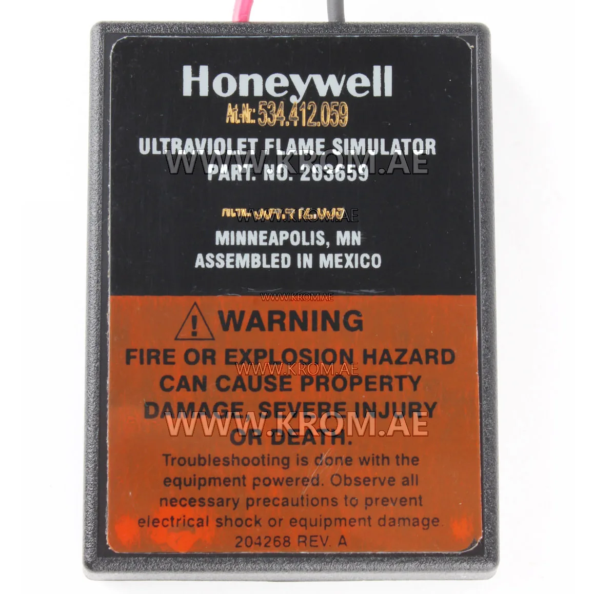 Honeywell 203659U UV flame simulator