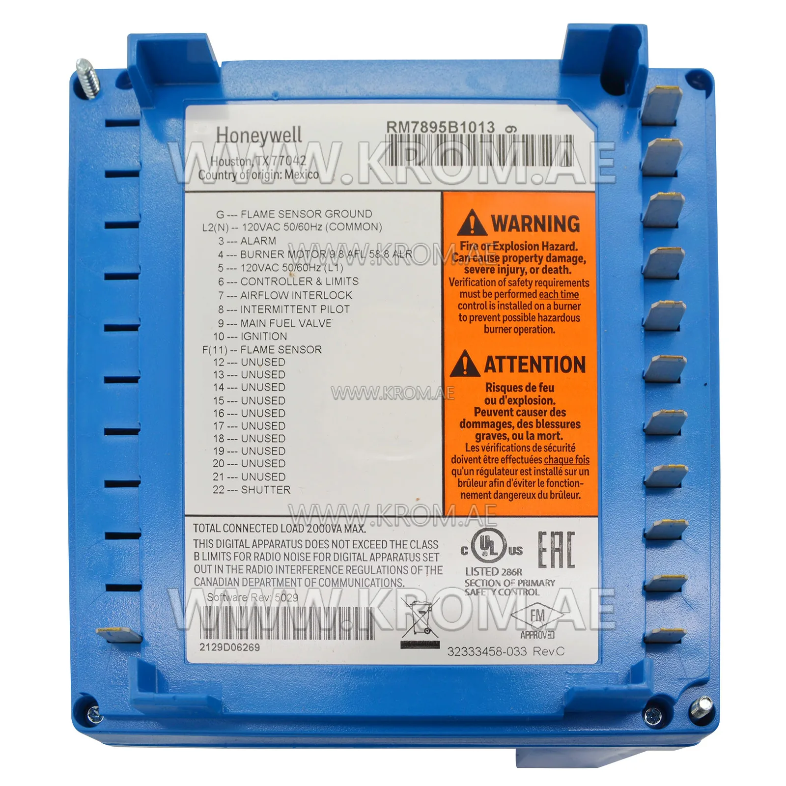 Honeywell RM7895B1013 controllo bruciatore