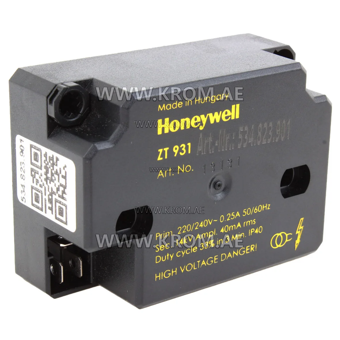 Honeywell ZT931 1MM 220V, 13131, ignition transformer